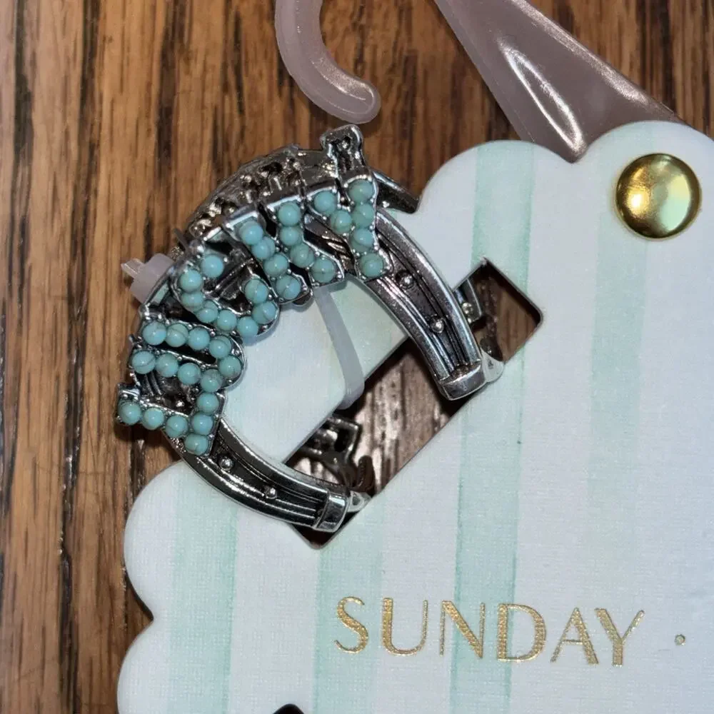 Sunday State Turquoise Western Hair Clip Claw Cowboy Howdy Lucky Hat Boot NEW